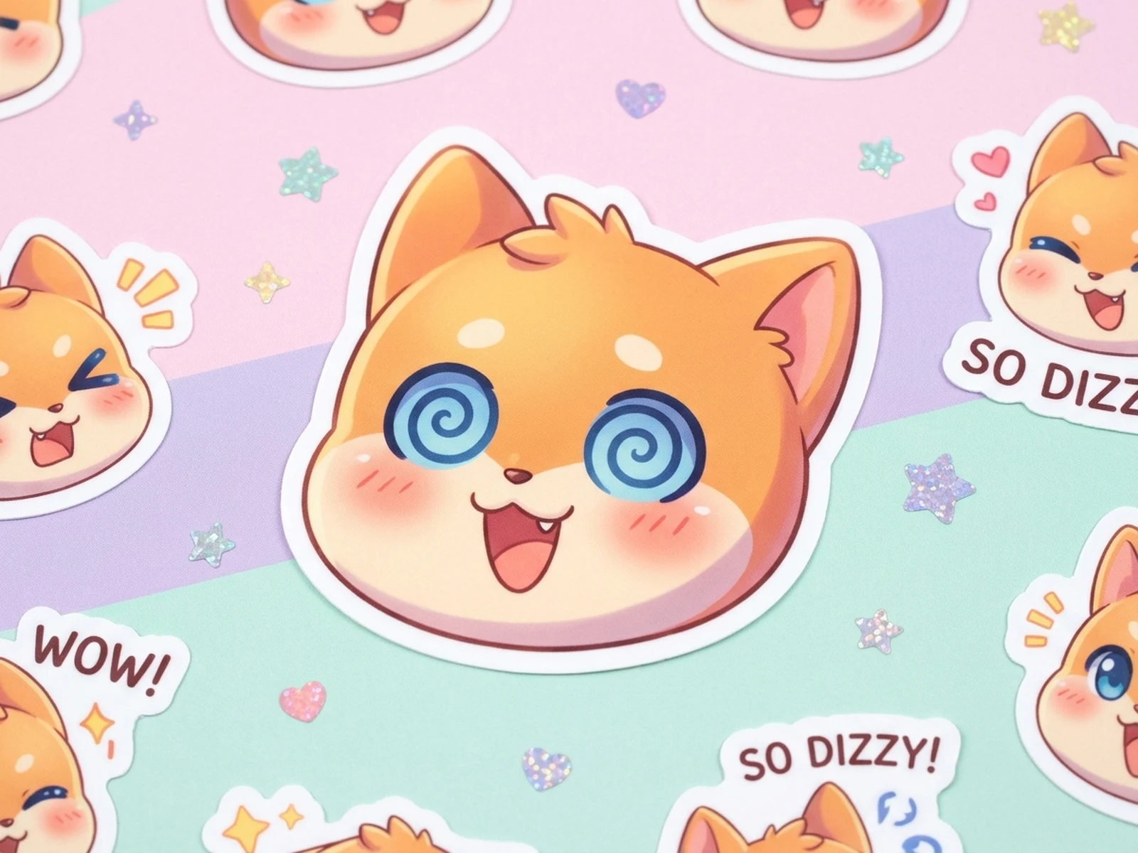 AI ahegao generator example showing safe chibi anime reaction sticker with exaggerated expression