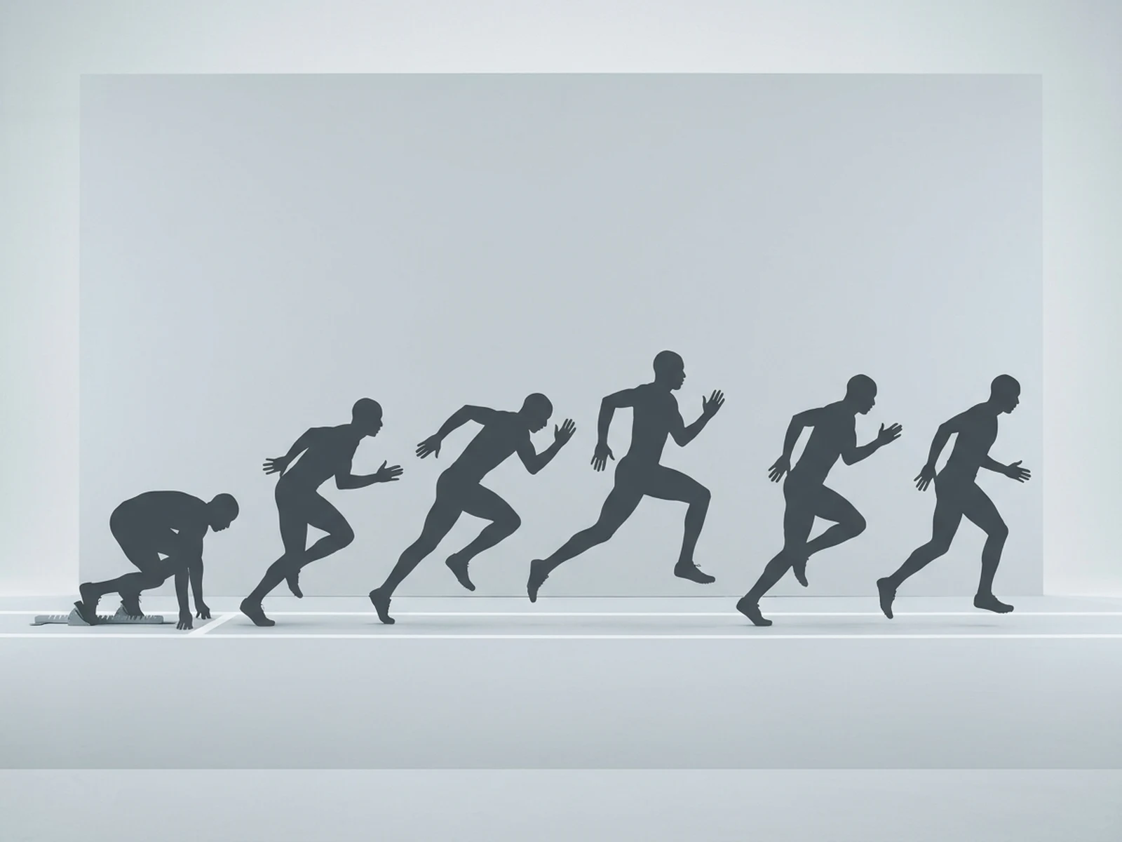 同一原创成年运动员的六阶段短跑动作研究