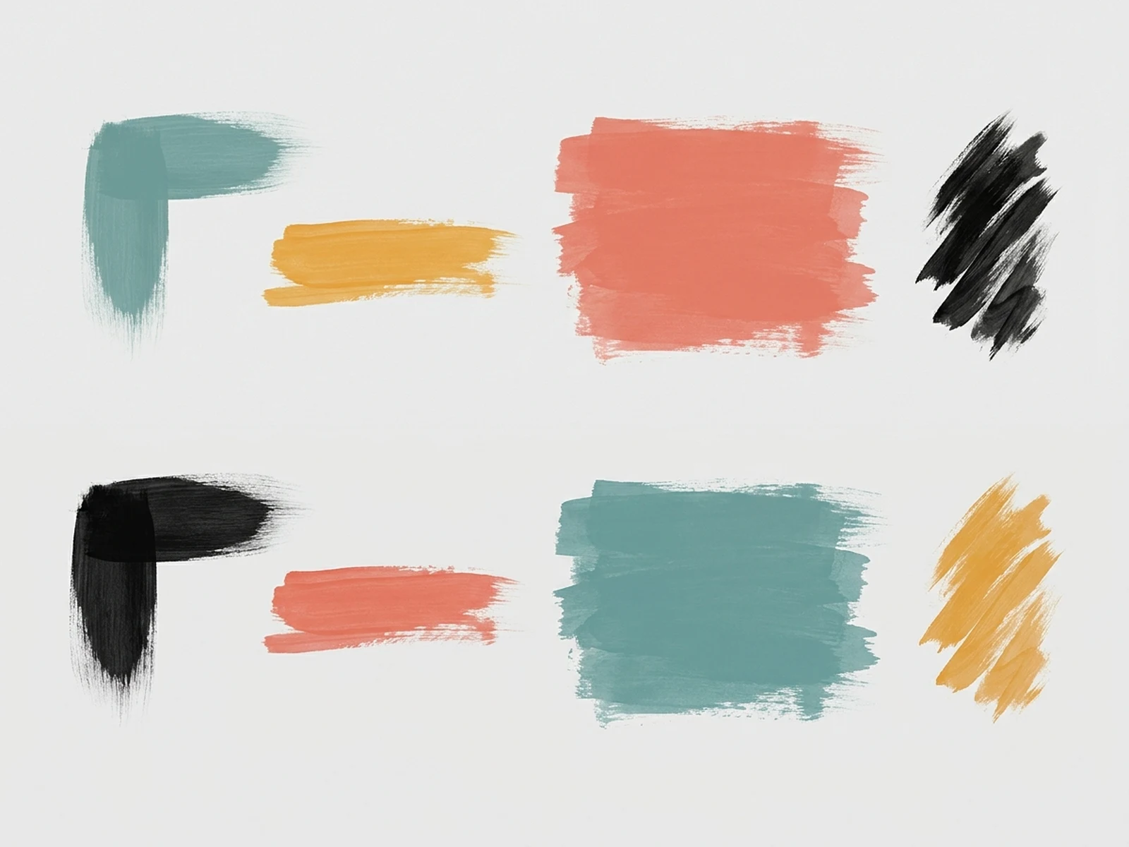 Eight original colorful paint overlays for poster and campaign design