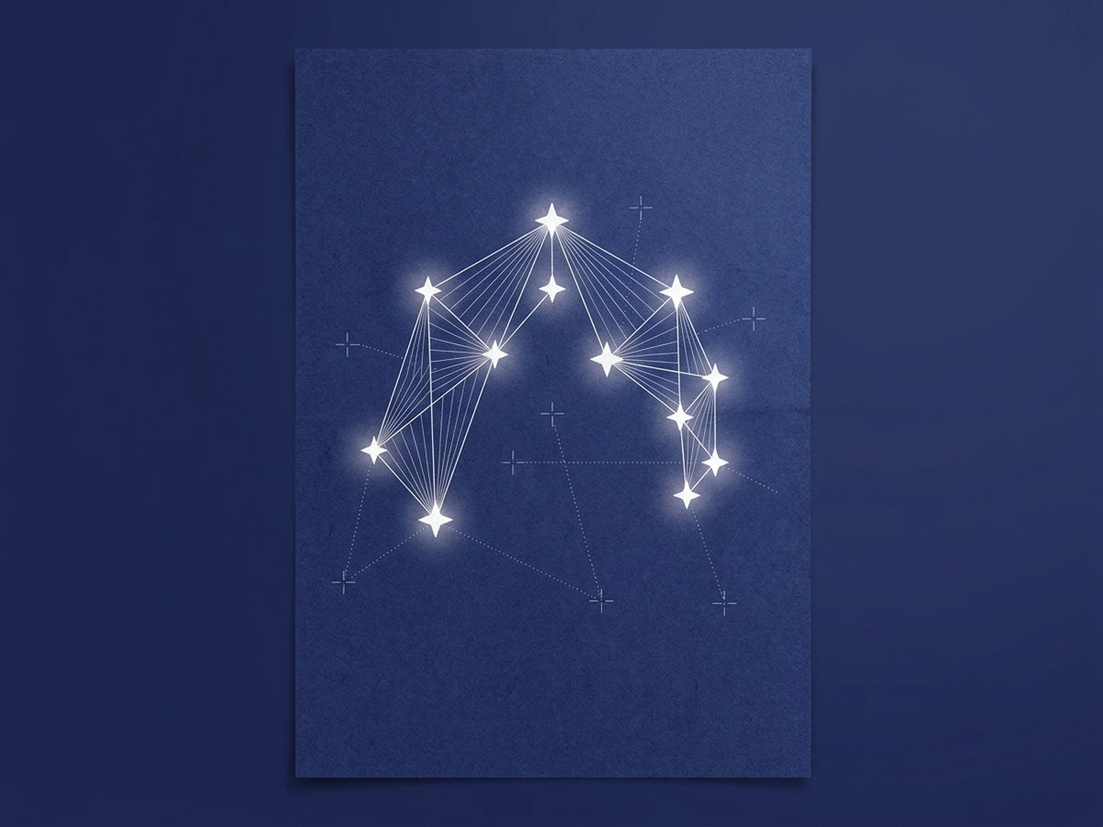 Minimal fictional geometric constellation poster