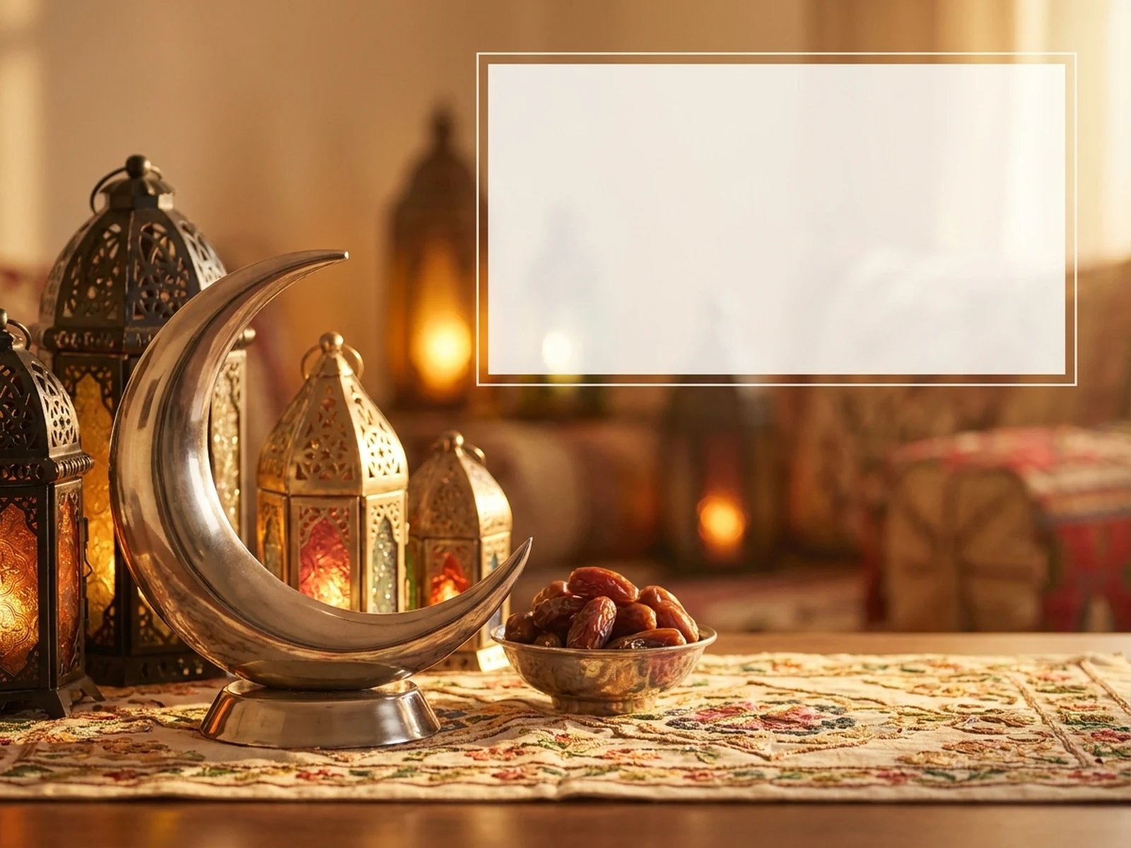 AI Eid Generator example showing family table celebration with controlled lighting and clear composition