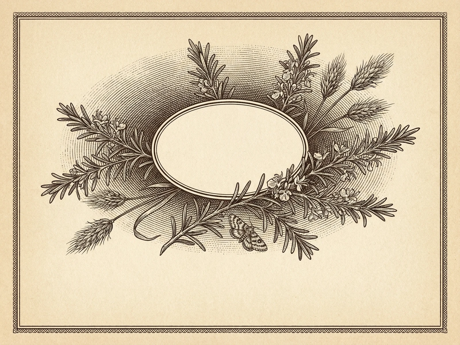 Original botanical engraving-style label artwork
