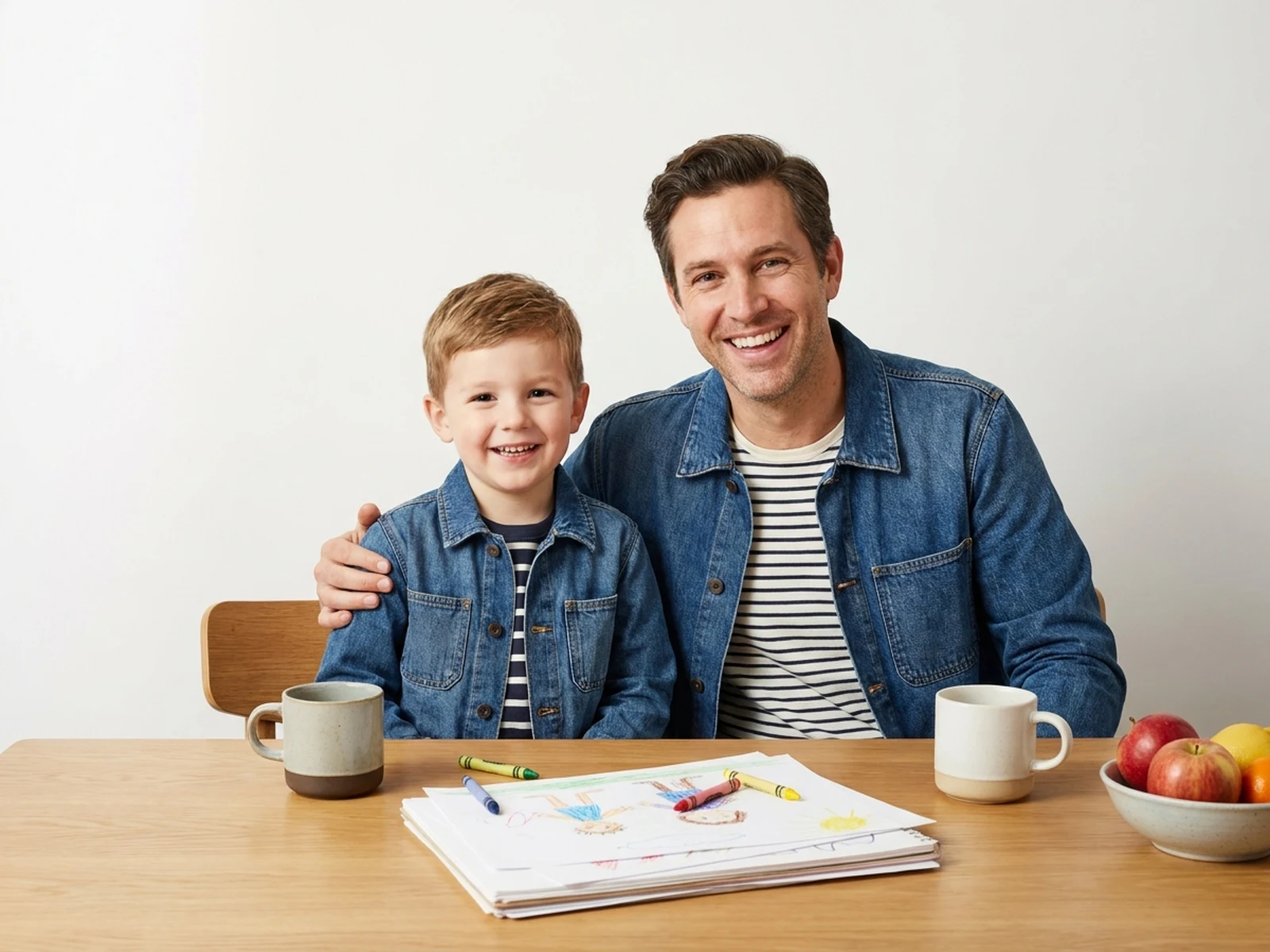 AI Father And Son Generator example showing studio family portrait with controlled lighting and clear composition