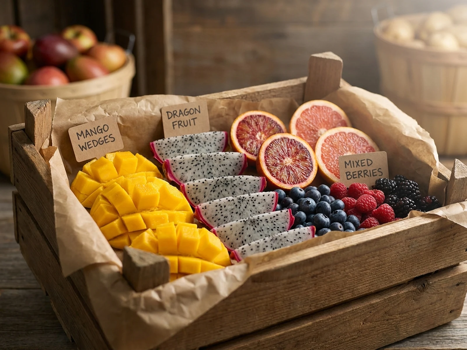 AI Fruit Generator example showing fresh produce hero with controlled lighting and clear composition