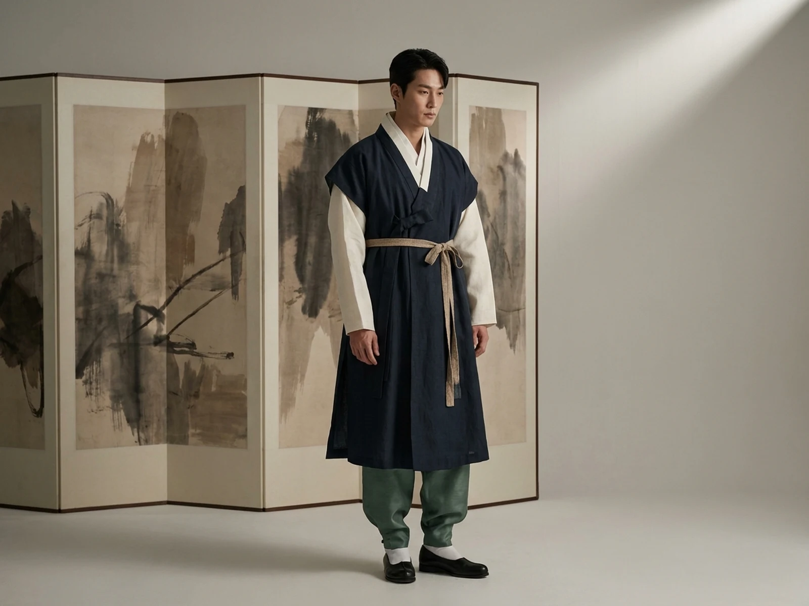 Original men's ceremonial-inspired Hanbok fashion study