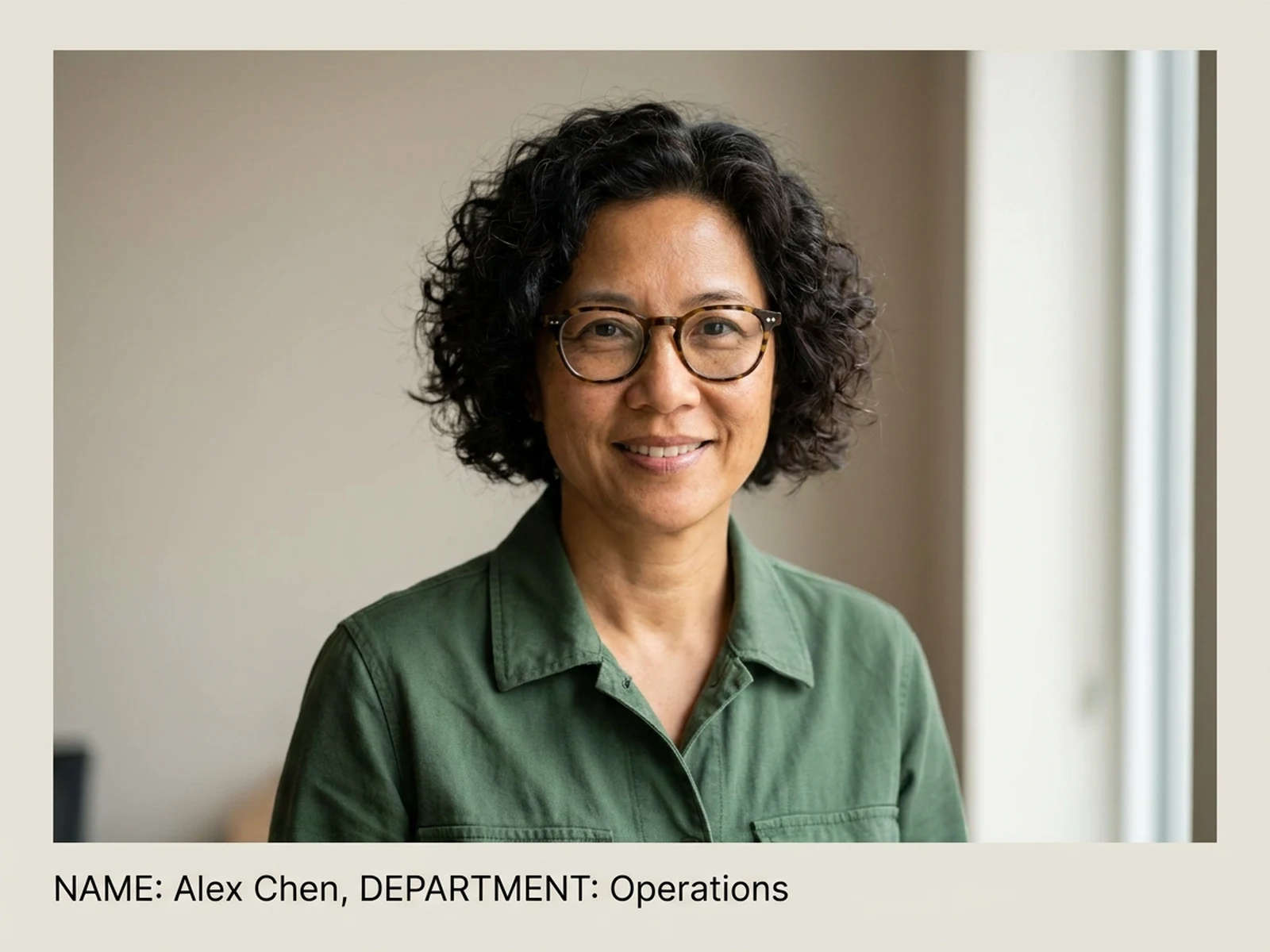 Neutral staff directory portrait layout preview