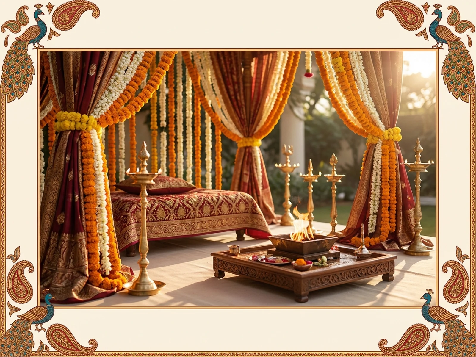 AI Indian Wedding Generator example showing outdoor evening wedding with controlled lighting and clear composition