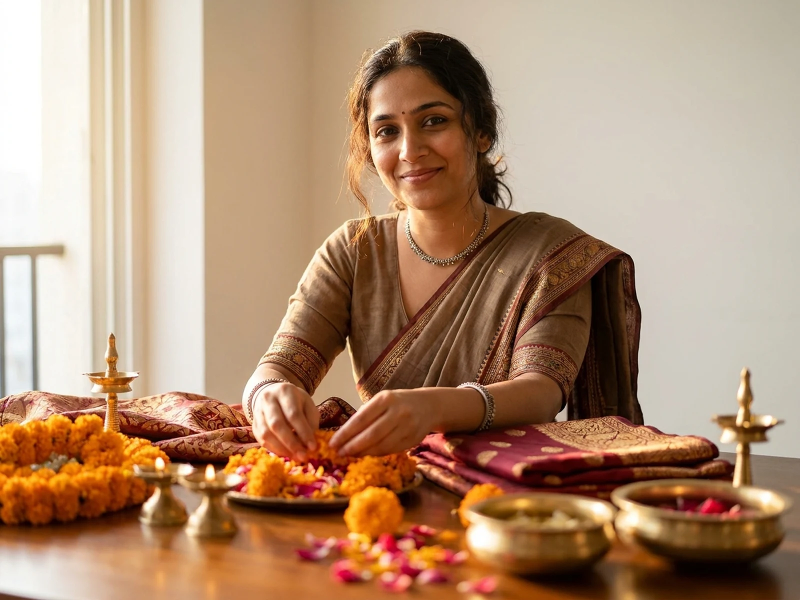 AI Indian Woman Generator example showing modern balcony lifestyle with controlled lighting and clear composition