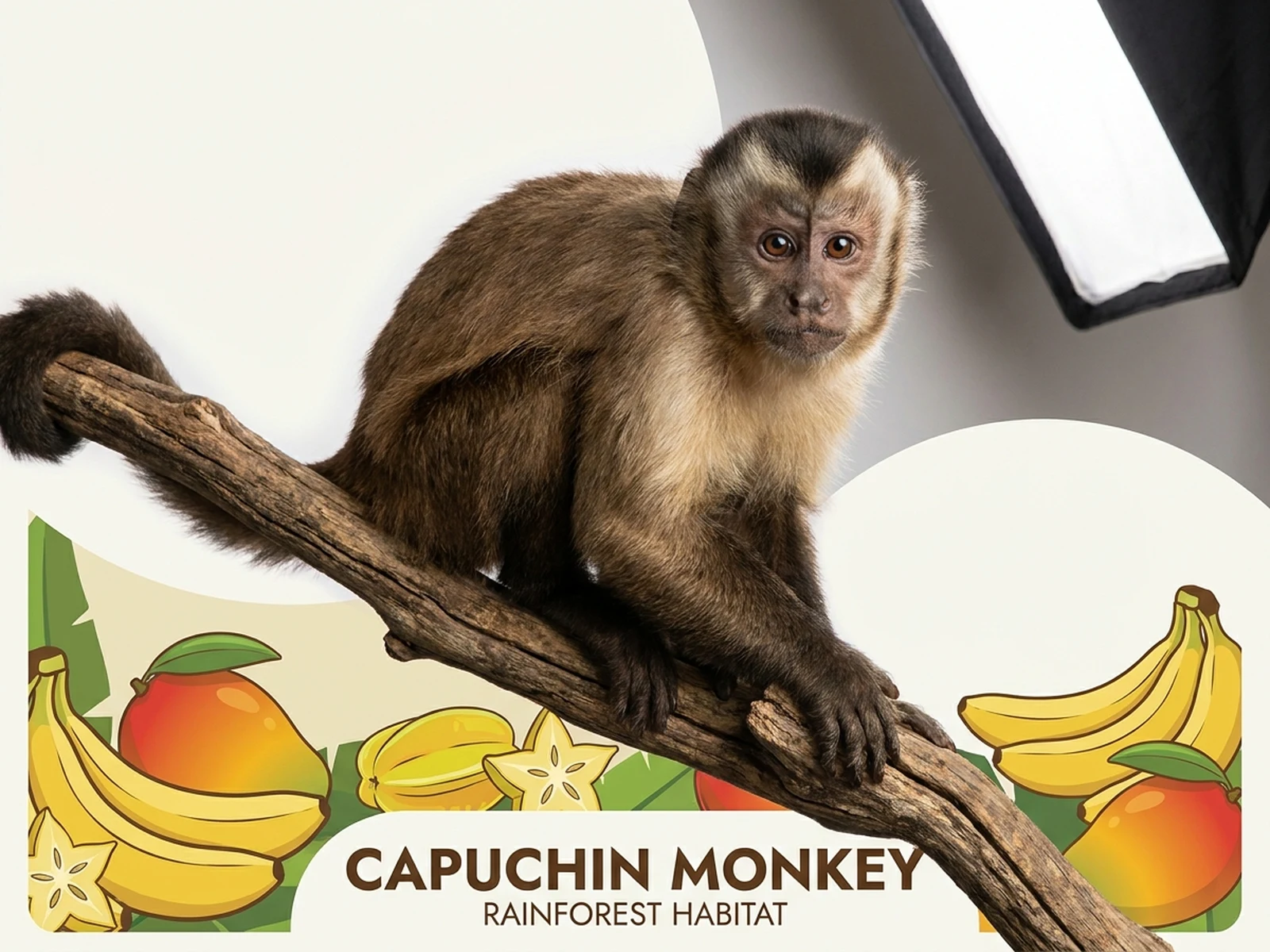 AI Monkey Generator example showing jungle canopy portrait with controlled lighting and clear composition