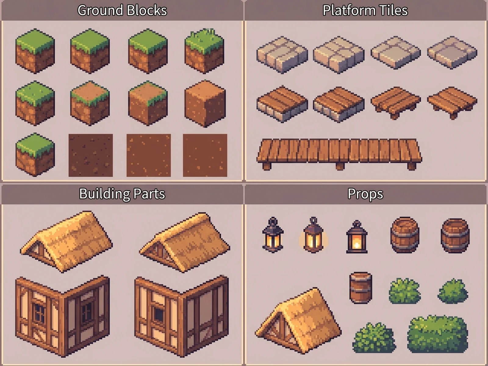 AI Tileset Generator example showing isometric water edges with controlled lighting and clear composition