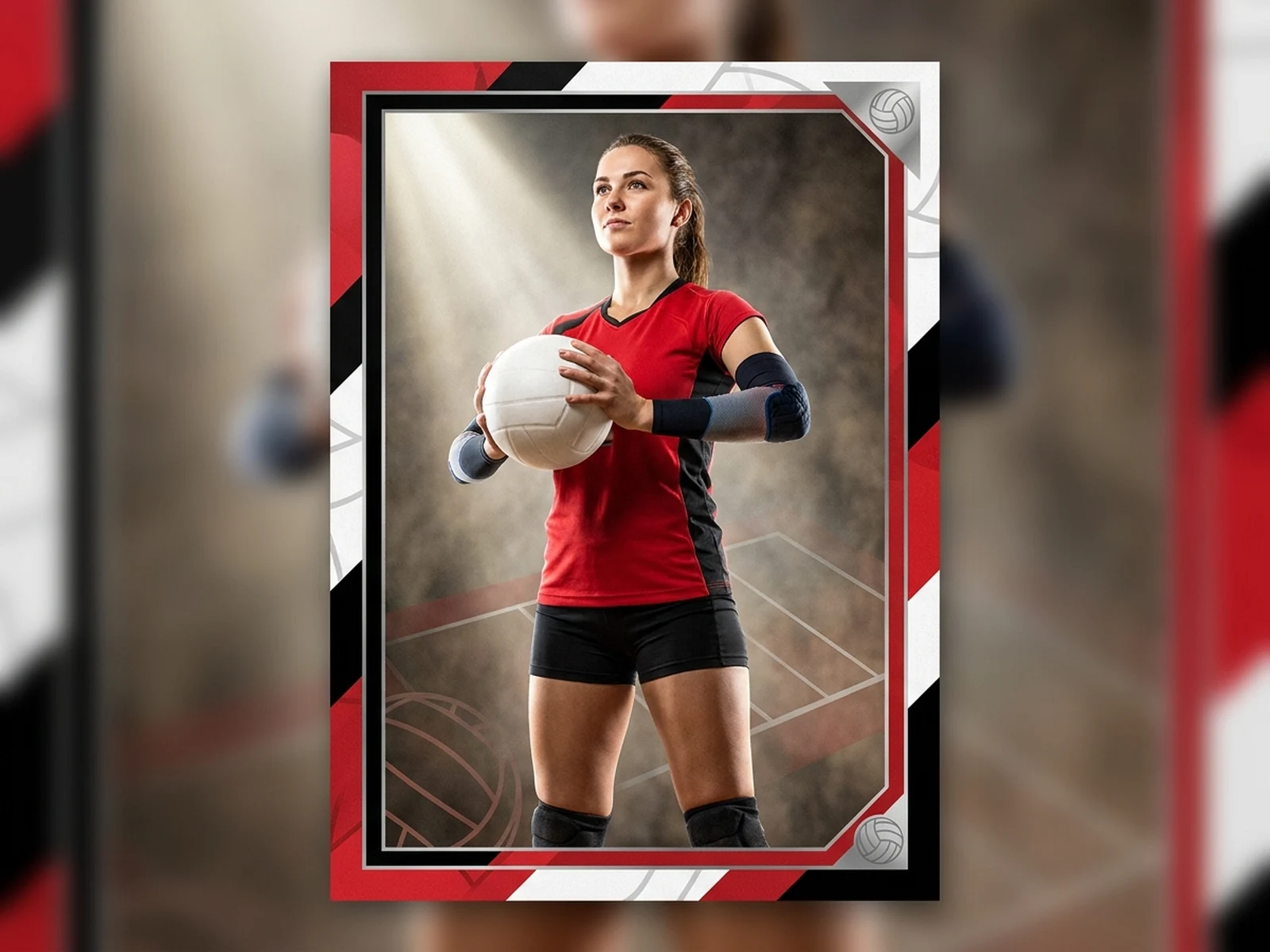 AI-generated original volleyball libero player card with modern sports graphics