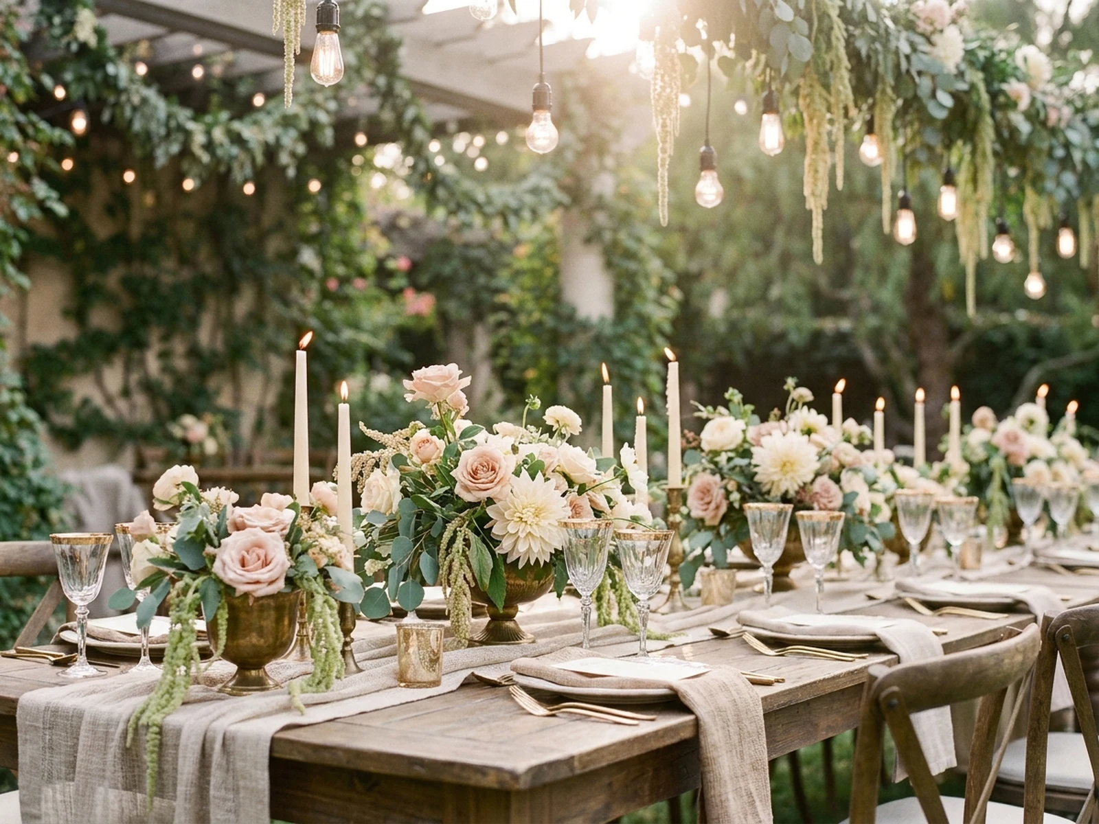AI Wedding Decorations Generator example showing reception table mood board with controlled lighting and clear composition