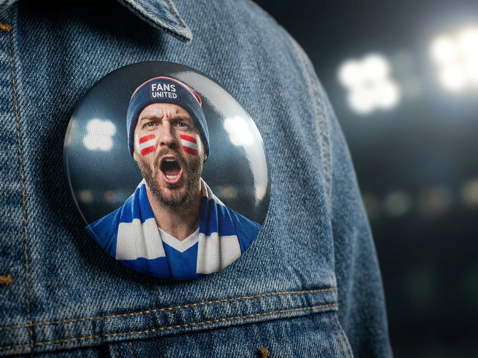 AI World Cup Avatar Generator example showing stadium fan portrait with controlled lighting and clear composition