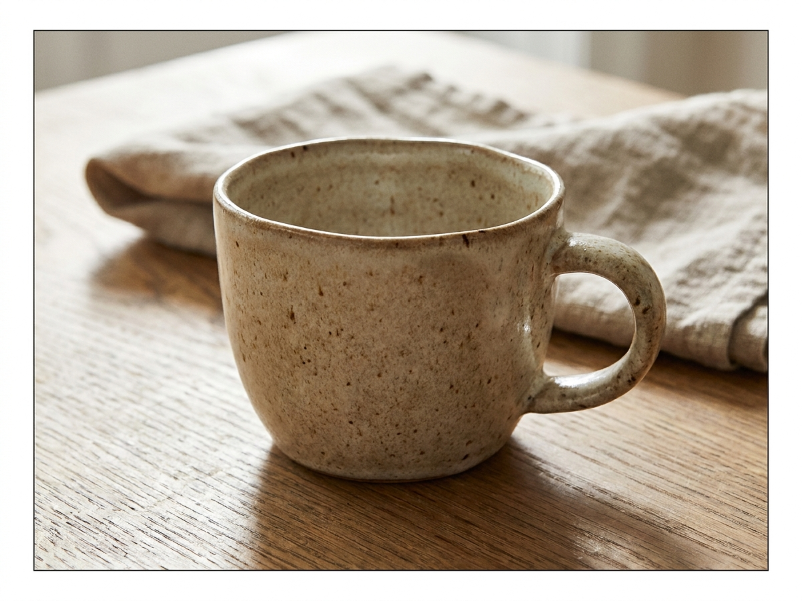 Product photo zoom preview focusing on a ceramic cup with faithful glaze and lighting details